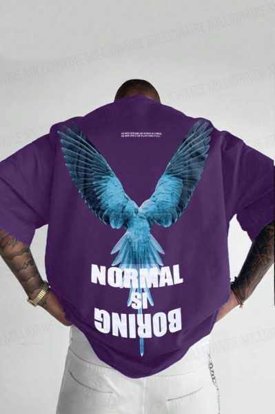 Teenage Millionaire Male Purple Normal Is Boring Bike Collar Oversize Salaş T-Shirt E3008