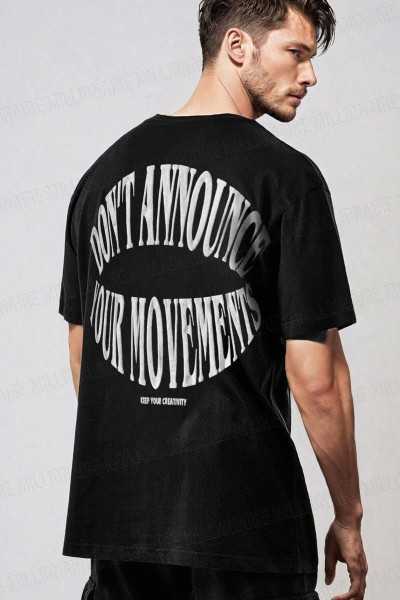 Teenage Millionaire Male Black Dont Listen Rough Print Bike Collar Oversize Salas T-Shirt E3002