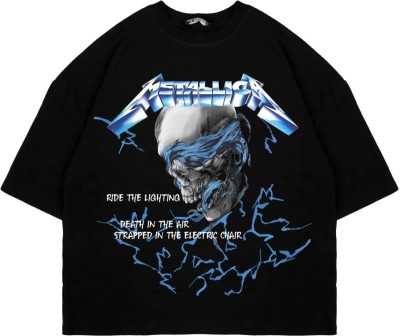 Sokak Butik RideTheLighting-Metallica Baskılı Oversize Yıkamalı Unisex Tshirt 816E1115