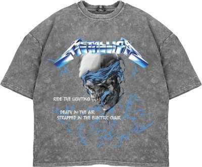 Sokak Butik RideTheLighting-Metallica Baskılı Oversize Yıkamalı Unisex Tshirt 816E1115