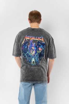 Sekizbiraltı Metallica Unforgiven Baskılı Siyah Oversize Unisex Tshirt 816E2024