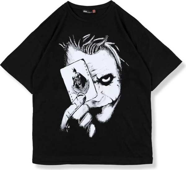 Sekizbiraltı Joker Sırt Baskılı Siyah Oversize Unisex Tshirt SOKAKBUTIK0481