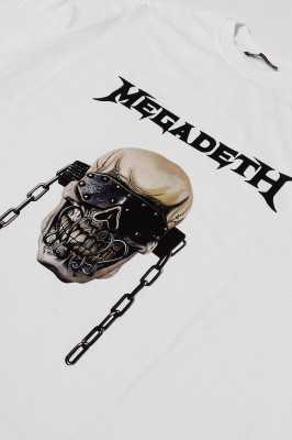 Sekizbiraltı Megadeth Baskılı Siyah Yıkamalı Unisex Oversize Tshirt 816E1272