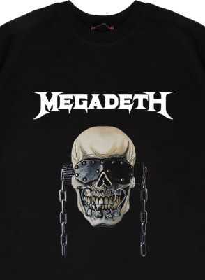 Sekizbiraltı Megadeth Baskılı Siyah Yıkamalı Unisex Oversize Tshirt 816E1272