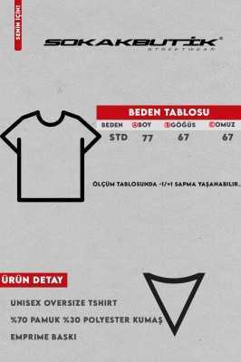 Sekizbiraltı Skeleton Baskılı Oversize Unisex Yıkamalı Siyah Tshirt 816E2032