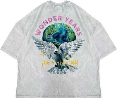 Sekizbiraltı Wonder Years Baskılı Oversize Unisex Yıkamalı Beyaz Tshirt 816E2021