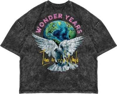 Sekizbiraltı Wonder Years Baskılı Oversize Unisex Yıkamalı Beyaz Tshirt 816E2021