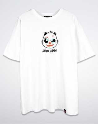 Sekizbiraltı Joker Panda Sırt Baskılı Beyaz Oversize Unisex Tshirt 816E0848