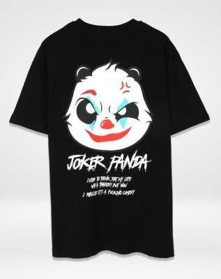 Sekizbiraltı Joker Panda Sırt Baskılı Beyaz Oversize Unisex Tshirt 816E0848