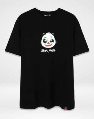 Sekizbiraltı Joker Panda Sırt Baskılı Beyaz Oversize Unisex Tshirt 816E0848