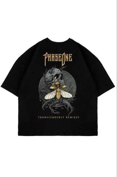 Sixty Phaseone Back Printed Black Unisex Oversize Tshirt TYCMDYN1RN170575623234026