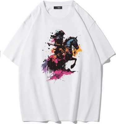 BRZ COLLECTION Unisex Oversize Warrior Riding Horse T-shirt B-23-01-134