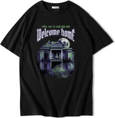 BRZ COLLECTION Unisex Oversize Huntedhouse Welcome Home T-shirt B-23-01-92