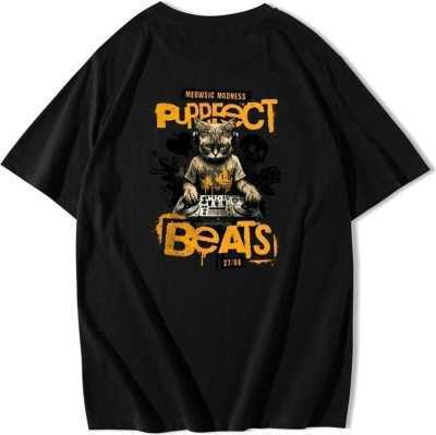 BRZ COLLECTION Unisex Oversize Purrfect Beats T-shirt B-24-01-157