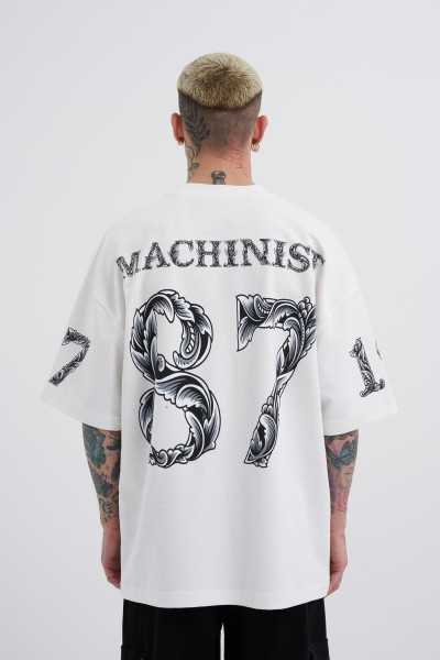 Machinist Male Futue 87 Printed Oversize Ekru T-shirt M2124