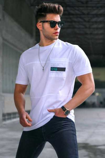 Madmext Male White T-shirt 5804