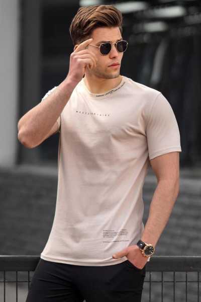 Madmext Beige Male Printed T-shirt 5258