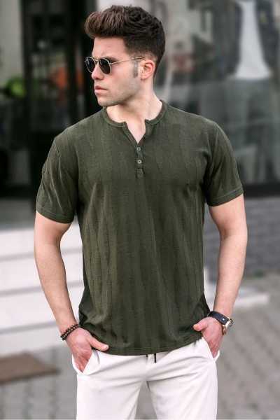 Madmext Male Genuine Button T-shirt 5831