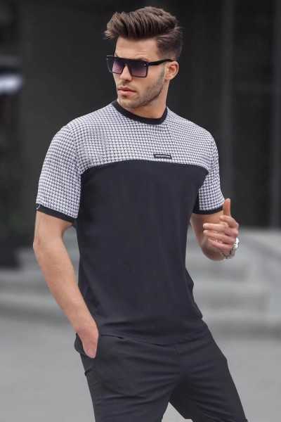 Madmext Black Accident Patterned Male T-shirt 6103