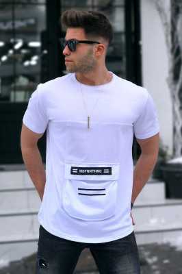 Madmext Baskılı Beyaz T-shirt 5359