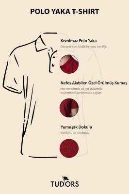 Tudors Erkek Slim Fit Dar Kesim Pamuklu Yumuşak Doku Nefes Alan Kumaş Kıvrılmaz Yaka Siyah Polo Yaka Tişört TS240019