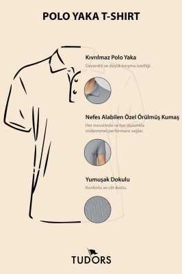 Tudors Erkek Slim Fit Dar Kesim %100 Pamuk Düz Pike Lacivert Polo Yaka Tişört TS240016