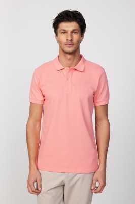 Tudors Erkek Slim Fit Dar Kesim %100 Pamuk Düz Pike Lacivert Polo Yaka Tişört TS240016