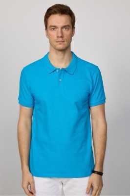 Tudors Erkek Slim Fit Dar Kesim %100 Pamuk Düz Pike Lacivert Polo Yaka Tişört TS240016