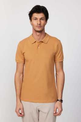 Tudors Erkek Slim Fit Dar Kesim %100 Pamuk Düz Pike Lacivert Polo Yaka Tişört TS240016