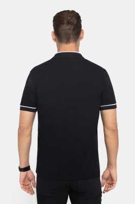 Tudors Erkek Slim Fit Dar Kesim %100 Pamuk Düz Pike Fermuarlı Kum Rengi Polo Yaka Tişört TS230013