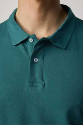 Tudors Erkek Slim Fit Dar Kesim %100 Pamuk Düz Pike Mint Polo Yaka Tişört TS240016