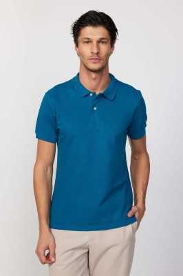 Tudors Erkek Slim Fit Dar Kesim %100 Pamuk Düz Pike Mint Polo Yaka Tişört TS240016