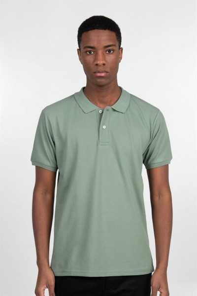 Tudors Erkek Slim Fit Dar Kesim %100 Pamuk Düz Pike Mint Polo Yaka Tişört TS230003-DM002