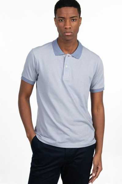 Tudors Male Slim Fit Dar Cut Cotton Plain Pike Grey Polo Collar T-shirt TS220002-A. HOME