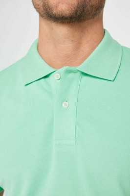 Tudors Erkek Slim Fit Dar Kesim %100 Pamuk Düz Pike Mint Polo Yaka Tişört TS240016-LN