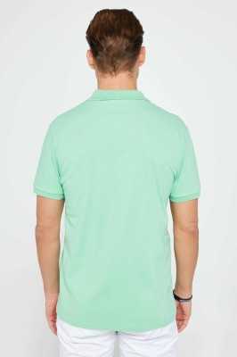 Tudors Erkek Slim Fit Dar Kesim %100 Pamuk Düz Pike Mint Polo Yaka Tişört TS240016-LN