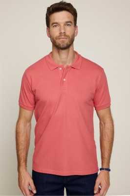 Tudors Erkek Slim Fit Dar Kesim %100 Pamuk Düz Pike Pembe Polo Yaka Tişört TS230003-DP2