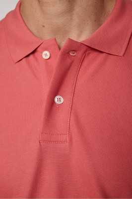 Tudors Erkek Slim Fit Dar Kesim %100 Pamuk Düz Pike Pembe Polo Yaka Tişört TS230003-DP2