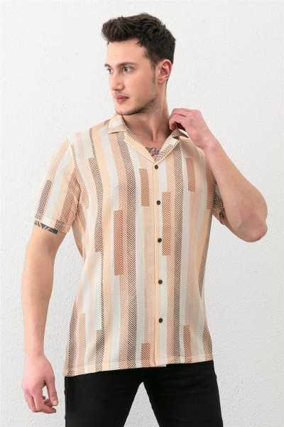 Valiberta Bowling Collar Short Sleeve Regular Fit Shirt G10019