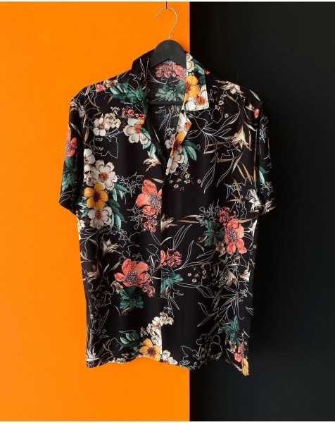 NO1 CONSEPT Nergis Flower Patterned Viscose Fabric Shirt Nergis Shirt-01