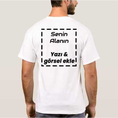 limeartdesign Kendin Tasarla Dtf Dijital Baskı Unisex Back Star Tshirt DTF Erkek Back Star Tshirt